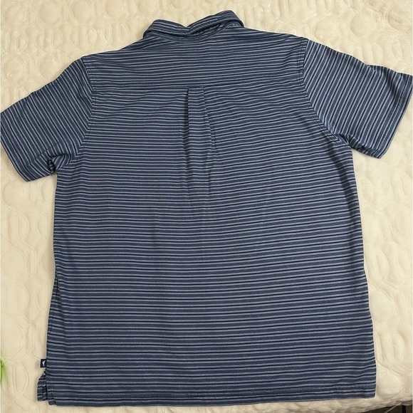 TOMMY BAHAMA  Men's Medium Blue Striped Short Sleeve Golf Polo Shirt - Picture 3 of 8